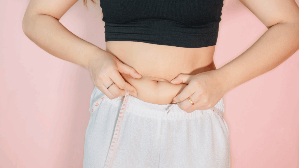 女性とお腹まわりの皮下脂肪