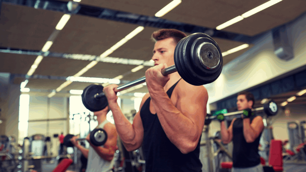 筋トレする男性