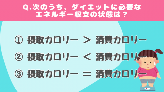 【クイズ】ダイエットに関する問題#3