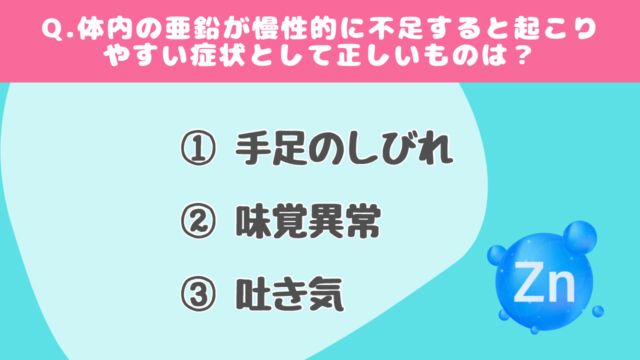 【クイズで学ぶ】亜鉛